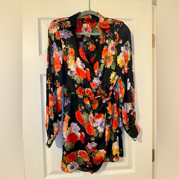 Zara black and red floral Dress - Picture 1 of 4